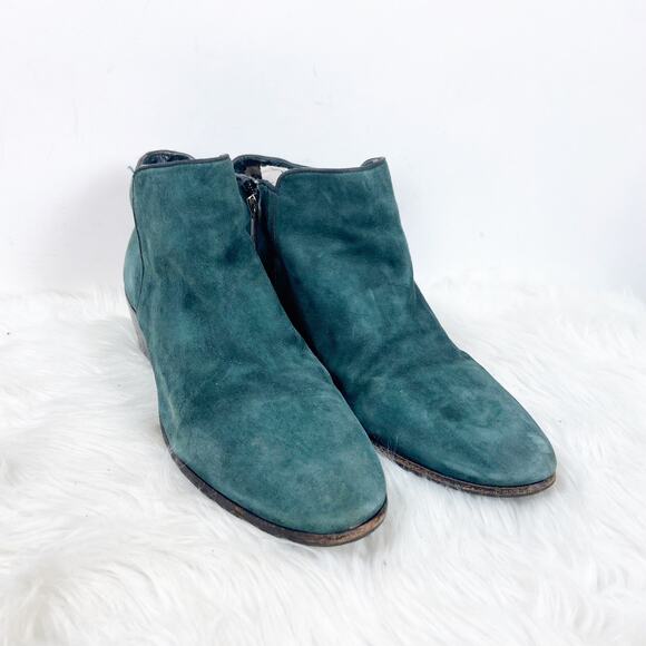 Sam Edelman 7.5 M Womens Emerald Green Suede Petty Ankle Booties - Picture 1 of 11